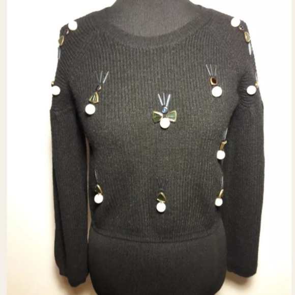 Toxic Style Size Small Black Cropped Sweater - Picture 2 of 8